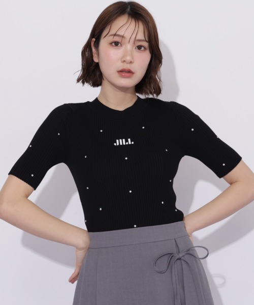JILL by JILL STUART(ジルバイジルスチュアート)の「半袖ビジューコンパクトニット(ニット/セーター・レディース・ブルー/ブラック/ホワイト/ホワイト系その他・FREE)」の5枚目の写真