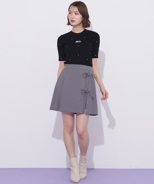 JILL by JILL STUART(ジルバイジルスチュアート)の「半袖ビジューコンパクトニット(ニット/セーター・レディース・ブルー/ブラック/ホワイト/ホワイト系その他・FREE)」の11枚目の写真