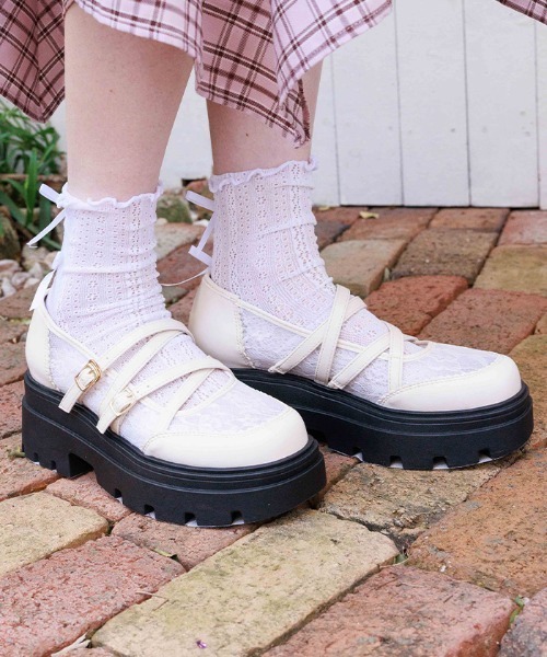 ダブルクロスレースシューズ（パンプス）｜axes femme（アクシーズ