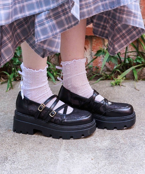 ダブルクロスレースシューズ（パンプス）｜axes femme（アクシーズ