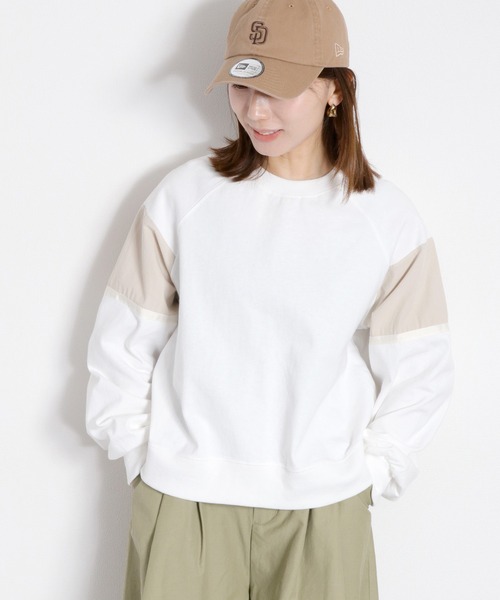 cepo(セポ)の「布帛切り替えラグランプルオーバー(Tシャツ/カットソー・レディース・ミント/オフホワイト/ブラック・M)」の1枚目の写真