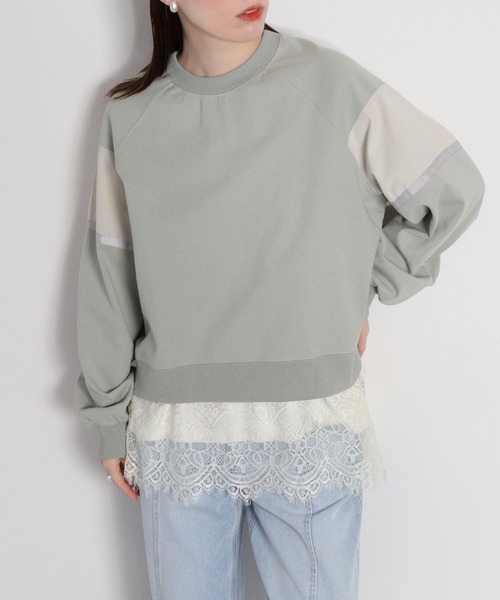 cepo(セポ)の「布帛切り替えラグランプルオーバー(Tシャツ/カットソー・レディース・ミント/オフホワイト/ブラック・M)」の3枚目の写真