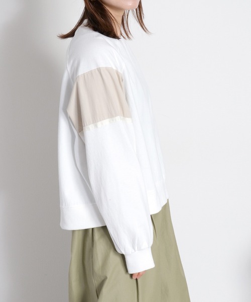 cepo(セポ)の「布帛切り替えラグランプルオーバー(Tシャツ/カットソー・レディース・ミント/オフホワイト/ブラック・M)」の7枚目の写真