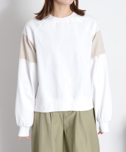 cepo(セポ)の「布帛切り替えラグランプルオーバー(Tシャツ/カットソー・レディース・ミント/オフホワイト/ブラック・M)」の4枚目の写真