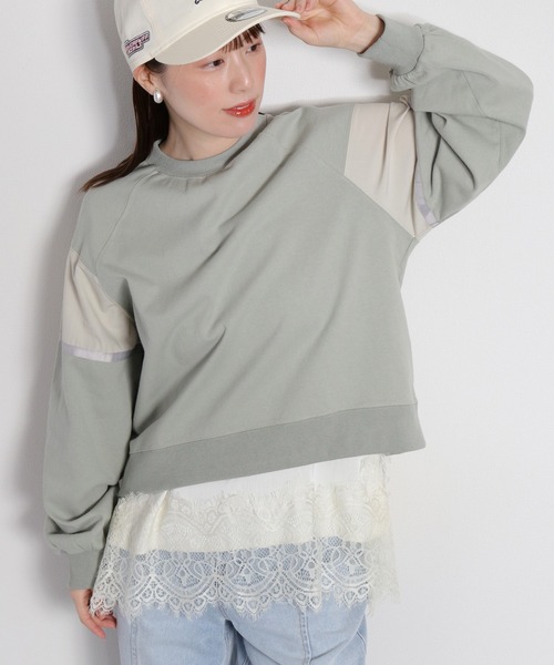 cepo(セポ)の「布帛切り替えラグランプルオーバー(Tシャツ/カットソー・レディース・ミント/オフホワイト/ブラック・M)」の22枚目の写真