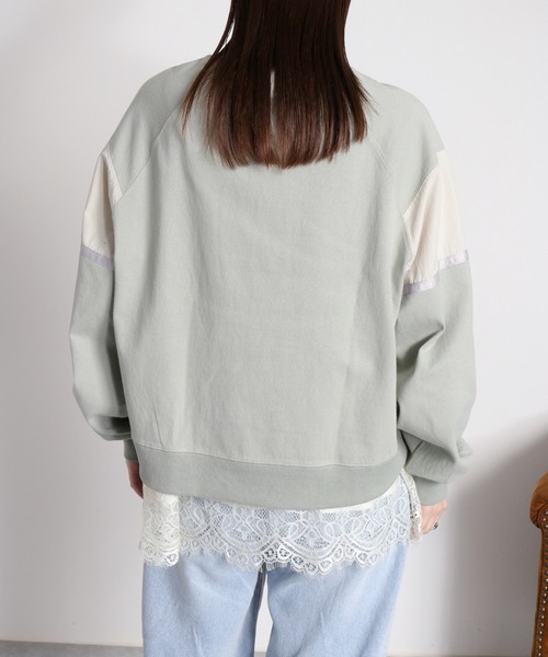 cepo(セポ)の「布帛切り替えラグランプルオーバー(Tシャツ/カットソー・レディース・ミント/オフホワイト/ブラック・M)」の12枚目の写真