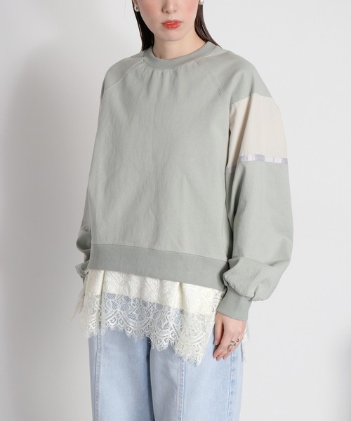 cepo(セポ)の「布帛切り替えラグランプルオーバー(Tシャツ/カットソー・レディース・ミント/オフホワイト/ブラック・M)」の19枚目の写真