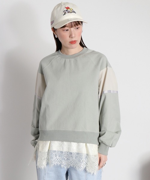 cepo(セポ)の「布帛切り替えラグランプルオーバー(Tシャツ/カットソー・レディース・ミント/オフホワイト/ブラック・M)」の14枚目の写真