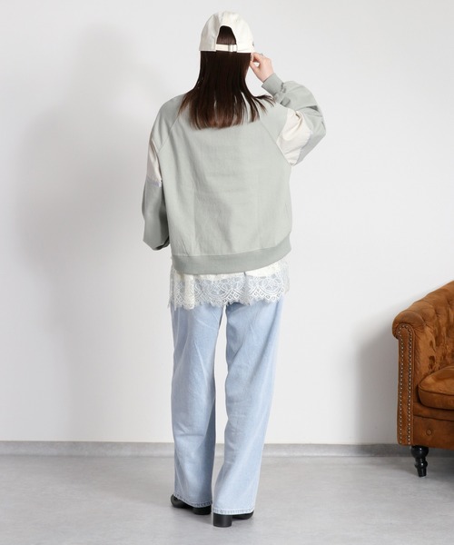 cepo(セポ)の「布帛切り替えラグランプルオーバー(Tシャツ/カットソー・レディース・ミント/オフホワイト/ブラック・M)」の17枚目の写真