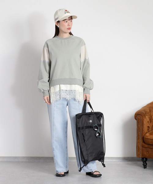cepo(セポ)の「布帛切り替えラグランプルオーバー(Tシャツ/カットソー・レディース・ミント/オフホワイト/ブラック・M)」の15枚目の写真