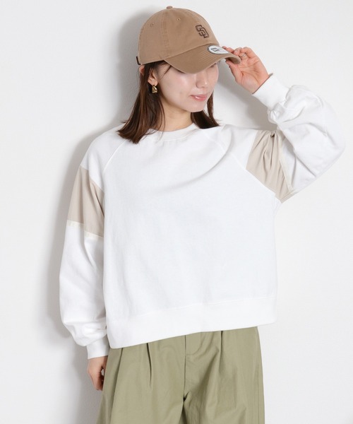 cepo(セポ)の「布帛切り替えラグランプルオーバー(Tシャツ/カットソー・レディース・ミント/オフホワイト/ブラック・M)」の9枚目の写真