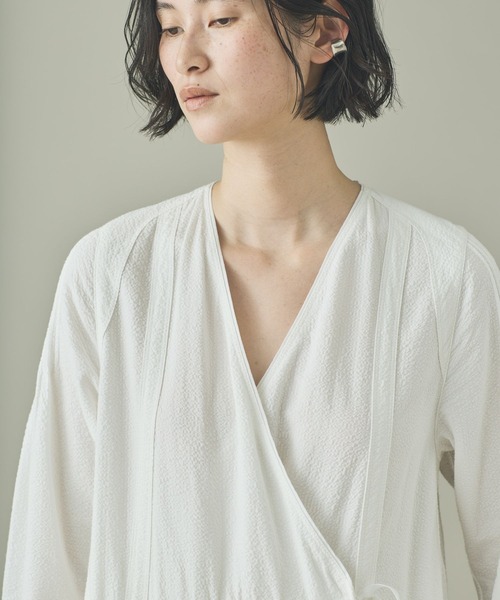 Curensology(カレンソロジー)の「Curensology(カレンソロジー)/サッカーカシュクールワンピース(ワンピース・レディース・ホワイト/ネイビー・FREE)」の7枚目の写真