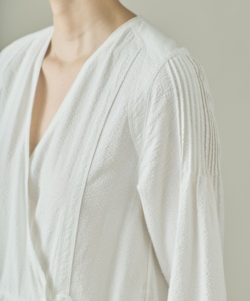 Curensology(カレンソロジー)の「Curensology(カレンソロジー)/サッカーカシュクールワンピース(ワンピース・レディース・ホワイト/ネイビー・FREE)」の8枚目の写真