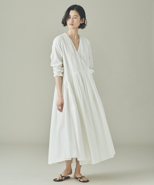 Curensology(カレンソロジー)の「Curensology(カレンソロジー)/サッカーカシュクールワンピース(ワンピース・レディース・ホワイト/ネイビー・FREE)」の3枚目の写真