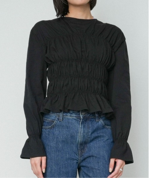 OFROOM(オフルーム)の「Gathered Flare Top|ギャザーフレアトップス(Tシャツ/カットソー・レディース・ブラック/ホワイト・FREE)」の14枚目の写真