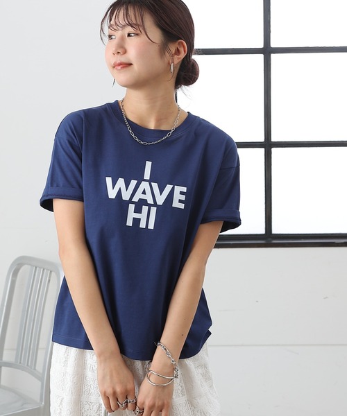 COLONY 2139（コロニートゥーワンスリーナイン）の「I WAVE HI Tシャツ（Tシャツ/カットソー・レディース・ホワイト/ブラック/オレンジ/ネイビー/ミント・FREE）」の4枚目の写真