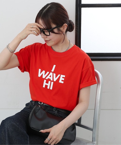 COLONY 2139（コロニートゥーワンスリーナイン）の「I WAVE HI Tシャツ（Tシャツ/カットソー・レディース・ホワイト/ブラック/オレンジ/ネイビー/ミント・FREE）」の5枚目の写真