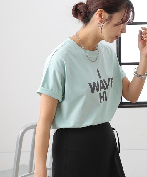 COLONY 2139（コロニートゥーワンスリーナイン）の「I WAVE HI Tシャツ（Tシャツ/カットソー・レディース・ホワイト/ブラック/オレンジ/ネイビー/ミント・FREE）」の3枚目の写真