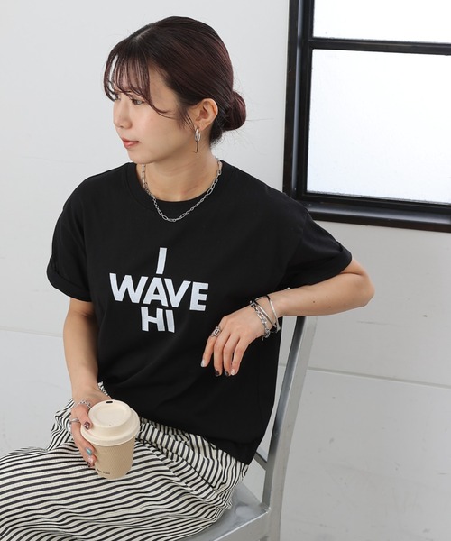COLONY 2139（コロニートゥーワンスリーナイン）の「I WAVE HI Tシャツ（Tシャツ/カットソー・レディース・ホワイト/ブラック/オレンジ/ネイビー/ミント・FREE）」の2枚目の写真