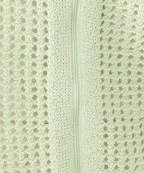 studio CLIP(スタディオクリップ)の「5ゲージダブルフロントメッシュZIPニット(ニット/セーター・レディース・ライトグリーン/スモーク・FREE)」の22枚目の写真