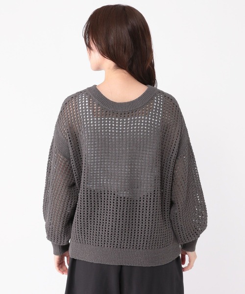 studio CLIP(スタディオクリップ)の「5ゲージダブルフロントメッシュZIPニット(ニット/セーター・レディース・ライトグリーン/スモーク・FREE)」の14枚目の写真