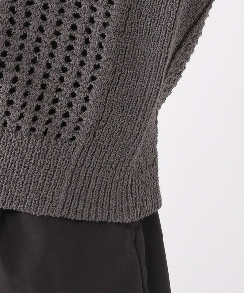 studio CLIP(スタディオクリップ)の「5ゲージダブルフロントメッシュZIPニット(ニット/セーター・レディース・ライトグリーン/スモーク・FREE)」の17枚目の写真