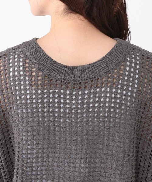 studio CLIP(スタディオクリップ)の「5ゲージダブルフロントメッシュZIPニット(ニット/セーター・レディース・ライトグリーン/スモーク・FREE)」の18枚目の写真