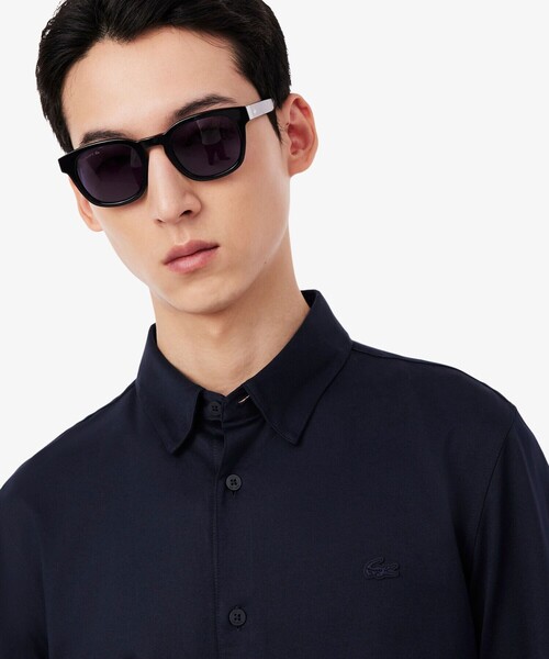LACOSTE(ラコステ)の「スリムフィットミニマル長袖シャツ(シャツ/ブラウス・メンズ・ホワイト/ダークネイビー・38/40/39/41)」の10枚目の写真
