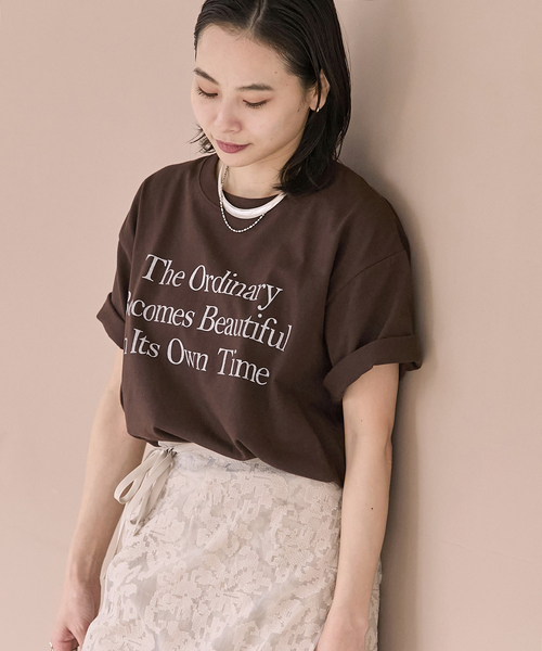 JOURNAL STANDARD(ジャーナルスタンダード)の「汗ジミ防止天竺プリントT(Tシャツ/カットソー・レディース・チャコールグレー/ブラウン/ホワイト・FREE)」の4枚目の写真