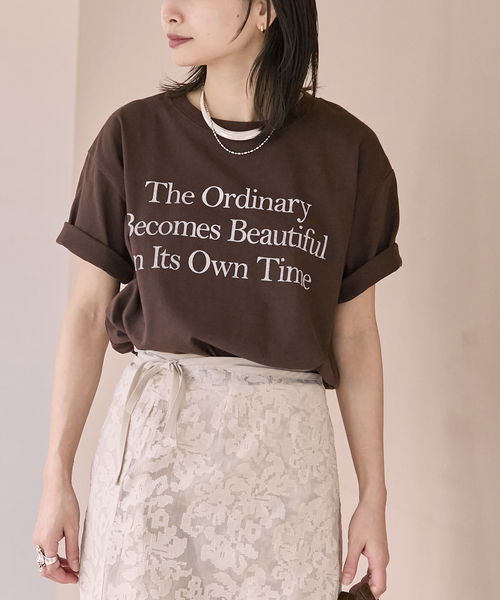 JOURNAL STANDARD(ジャーナルスタンダード)の「汗ジミ防止天竺プリントT(Tシャツ/カットソー・レディース・チャコールグレー/ブラウン/ホワイト・FREE)」の5枚目の写真