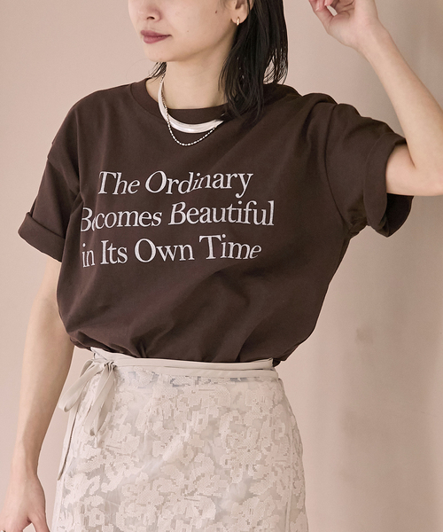 JOURNAL STANDARD(ジャーナルスタンダード)の「汗ジミ防止天竺プリントT(Tシャツ/カットソー・レディース・チャコールグレー/ブラウン/ホワイト・FREE)」の6枚目の写真