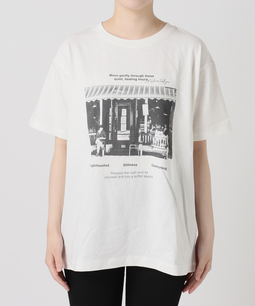 JOURNAL STANDARD(ジャーナルスタンダード)の「汗ジミ防止天竺プリントT(Tシャツ/カットソー・レディース・チャコールグレー/ブラウン/ホワイト・FREE)」の9枚目の写真