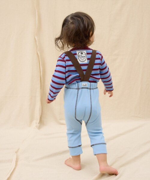 CIAOPANIC TYPY（チャオパニックティピー）の「【BABY】【Qinn】配色サス付きリブパンツ：80cm（その他ベビーウェア・キッズ・サックスブルー/オフホワイト・80）」の5枚目の写真