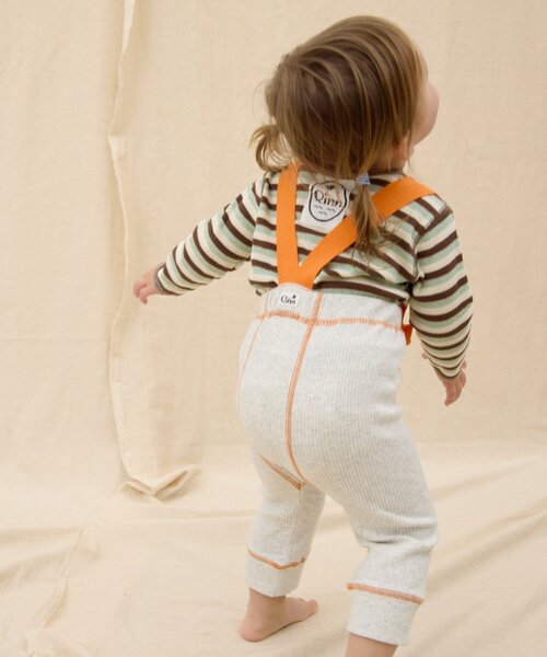 CIAOPANIC TYPY（チャオパニックティピー）の「【BABY】【Qinn】配色サス付きリブパンツ：80cm（その他ベビーウェア・キッズ・サックスブルー/オフホワイト・80）」の7枚目の写真