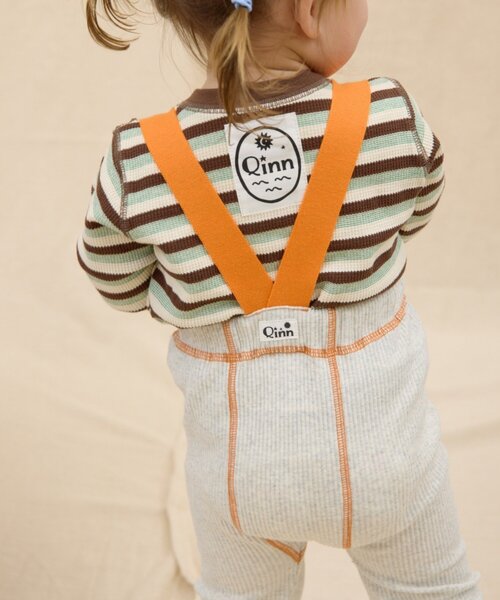 CIAOPANIC TYPY（チャオパニックティピー）の「【BABY】【Qinn】配色サス付きリブパンツ：80cm（その他ベビーウェア・キッズ・サックスブルー/オフホワイト・80）」の8枚目の写真
