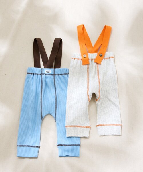 CIAOPANIC TYPY（チャオパニックティピー）の「【BABY】【Qinn】配色サス付きリブパンツ：80cm（その他ベビーウェア・キッズ・サックスブルー/オフホワイト・80）」の13枚目の写真