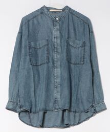 MELROSE claire（メルローズ クレール）の「【パウダーデニムバンドカラーシャツ】（シャツ/ブラウス）」
