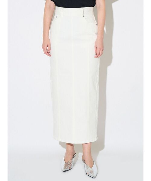 ELENDEEK（エレンディーク）の「デニムIラインスカート（スカート・レディース・ブルー/オフホワイト・02/01）」の3枚目の写真