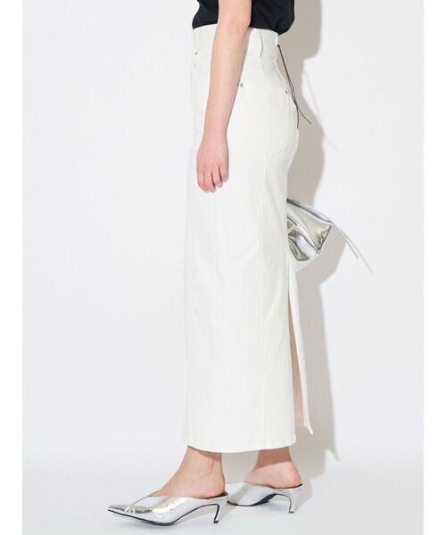 ELENDEEK（エレンディーク）の「デニムIラインスカート（スカート・レディース・ブルー/オフホワイト・02/01）」の5枚目の写真