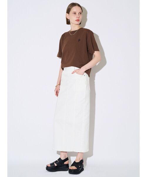 ELENDEEK（エレンディーク）の「デニムIラインスカート（スカート・レディース・ブルー/オフホワイト・02/01）」の10枚目の写真