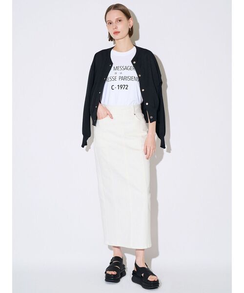 ELENDEEK（エレンディーク）の「デニムIラインスカート（スカート・レディース・ブルー/オフホワイト・02/01）」の12枚目の写真