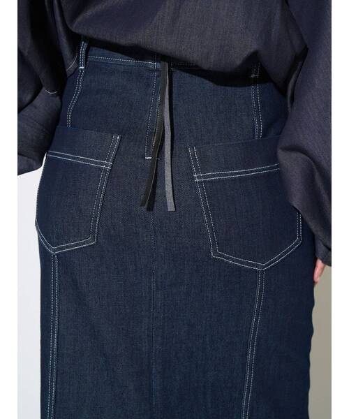 ELENDEEK（エレンディーク）の「デニムIラインスカート（スカート・レディース・ブルー/オフホワイト・02/01）」の19枚目の写真