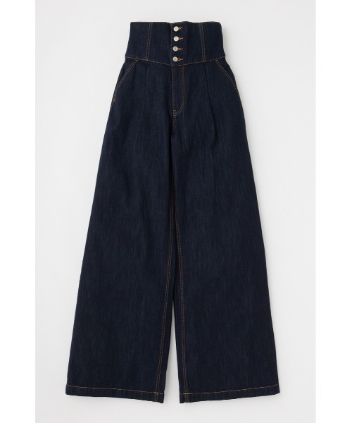 MOUSSY（マウジー）の「【再入荷】CORSET DESIGN BAGGY（デニムパンツ・レディース・ブルー系その他/ワンウォッシュ/ブルー・0/1/2）」の3枚目の写真