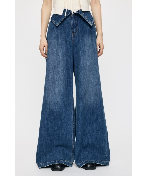 MOUSSY（マウジー）の「【再入荷】CORSET DESIGN BAGGY（デニムパンツ・レディース・ブルー系その他/ワンウォッシュ/ブルー・0/1/2）」の7枚目の写真