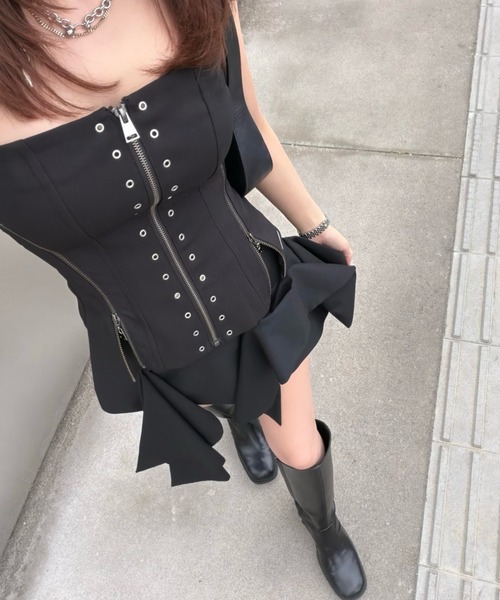 ARMURE ZIP BUSTIER/アーミュールジップビスチェ（チューブトップ