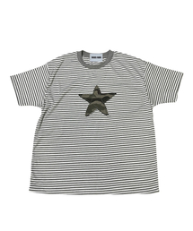 SK8ER ROCK（スケーターロック）の「Star Stripe Soft T-shirt ((white*melange gray))（Tシャツ/カットソー）」