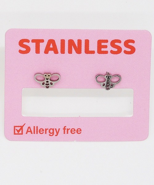 gargle（ガーグル）の「gargle ガーグル：STAINLESS ステンレスシリーズ　ミツバチ　蜂　Bee　ピアス（ピアス（両耳用）・レディース・ゴールド/シルバー・FREE）」の2枚目の写真
