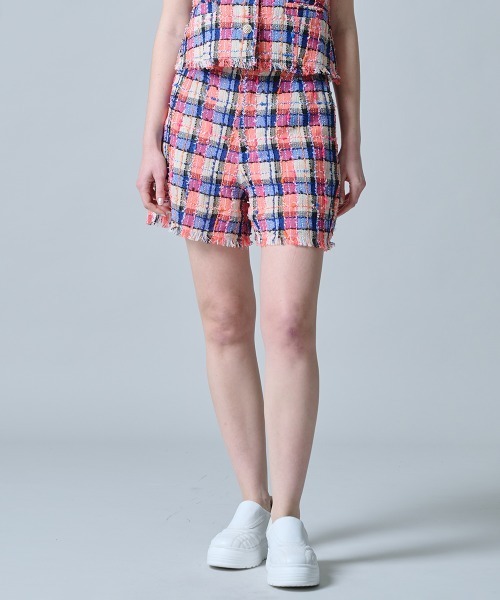 DOUBLE STANDARD CLOTHING（ダブルスタンダードクロージング）の「サマーツイード チェックショートパンツ（その他パンツ・レディース・ベージュ・38/36）」の2枚目の写真