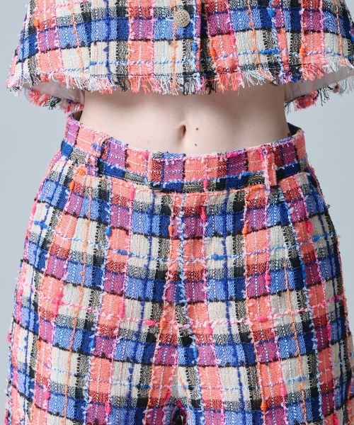 DOUBLE STANDARD CLOTHING（ダブルスタンダードクロージング）の「サマーツイード チェックショートパンツ（その他パンツ・レディース・ベージュ・38/36）」の5枚目の写真