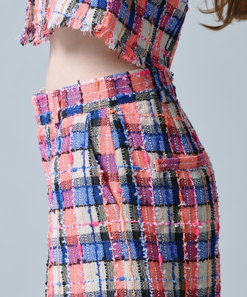 DOUBLE STANDARD CLOTHING（ダブルスタンダードクロージング）の「サマーツイード チェックショートパンツ（その他パンツ・レディース・ベージュ・38/36）」の7枚目の写真